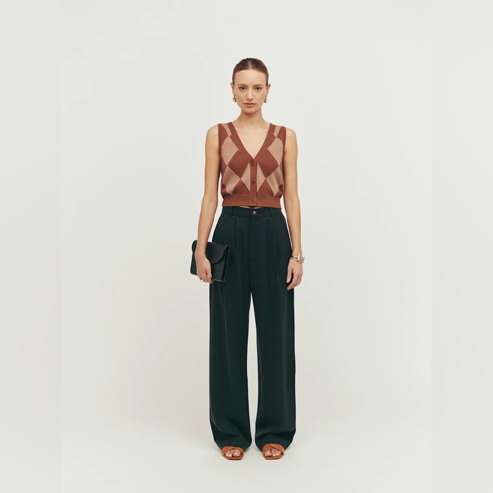 Reformation Petites Mason Pant Pleated Black